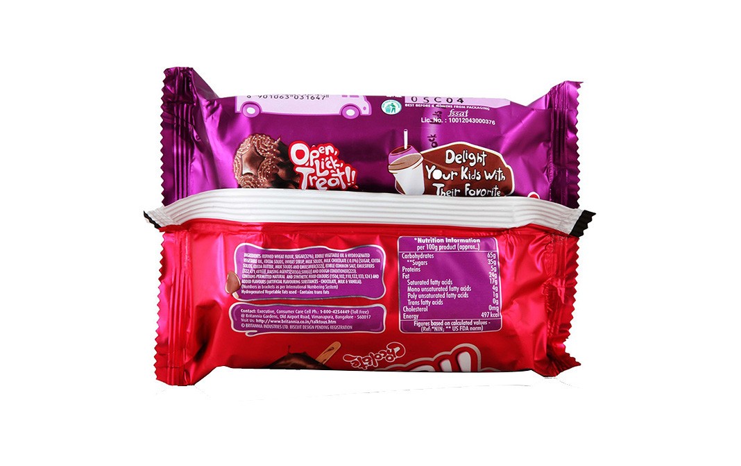 Britannia Treat Chocolate Flavoured Cream Biscuits   Pack  100 grams